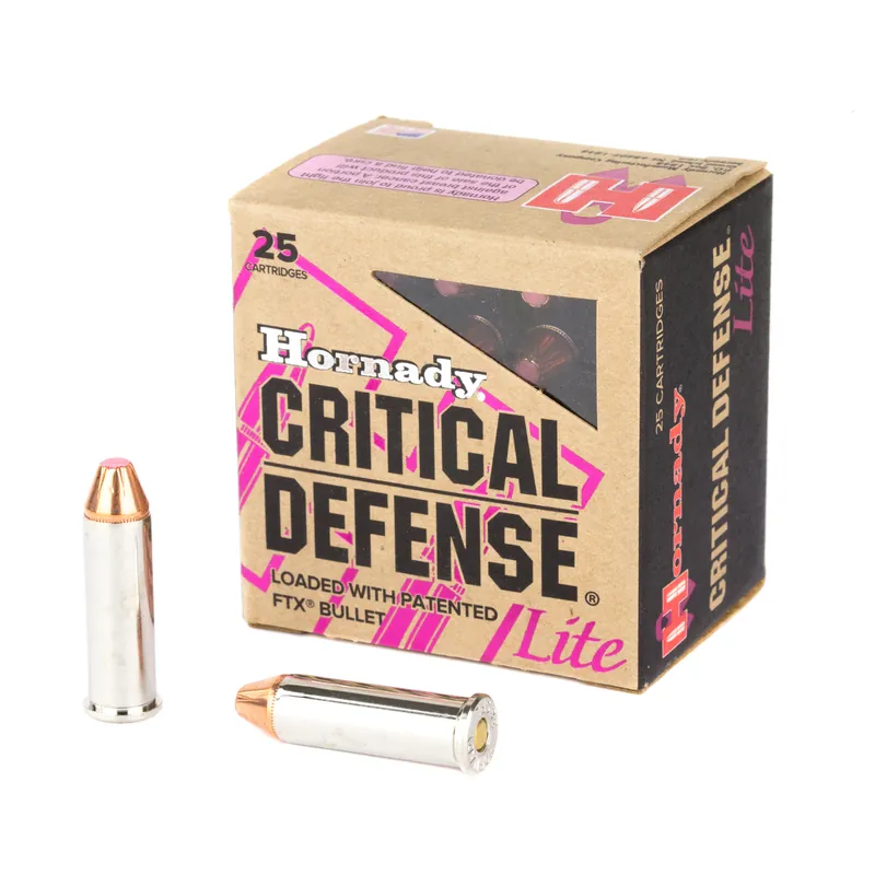 Hornady Critical Defense .38 Special 90 Grain FTX Lite Ammunition - 25 Rounds/Box, 250 Rounds/Case