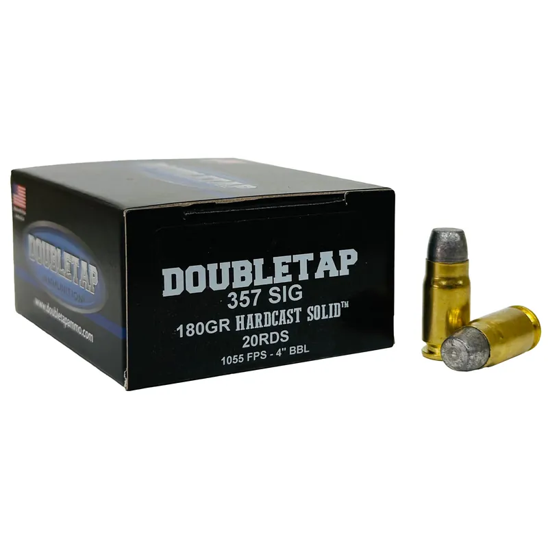 DBLTAP 357SIG 180GR Hardcast Ammunition - 20 Rounds per Box, 1000 Rounds per Case