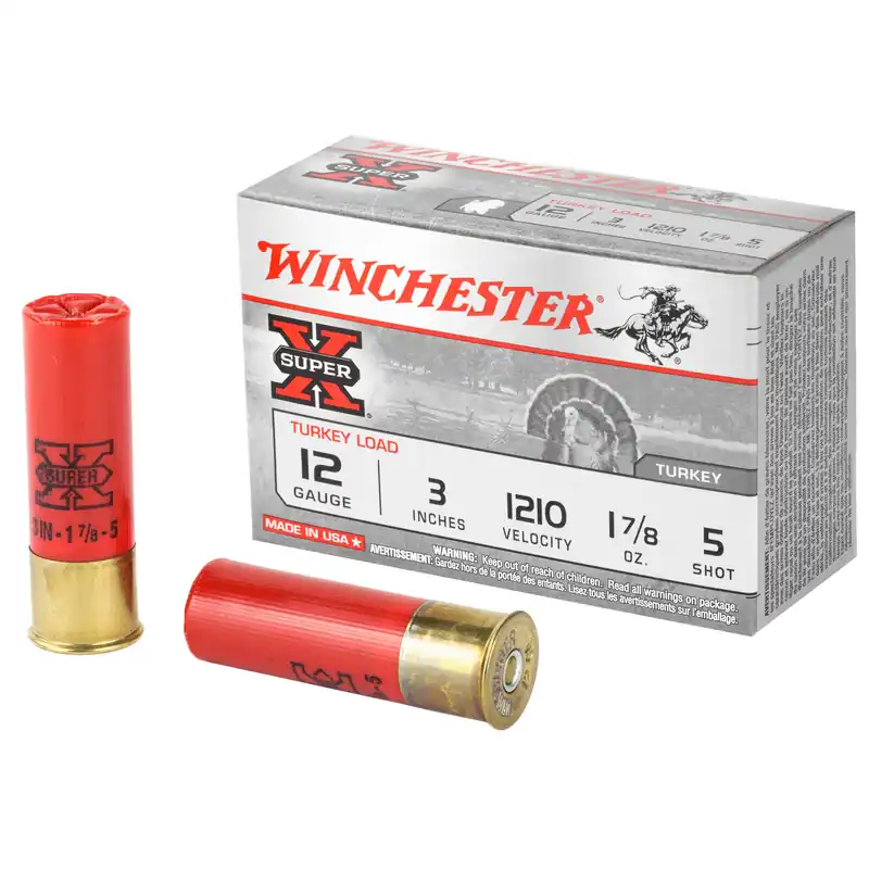 Winchester Super-X Turkey 12 Gauge 3" #5 Shot, 10 Rounds/Box, 100 Rounds/Case