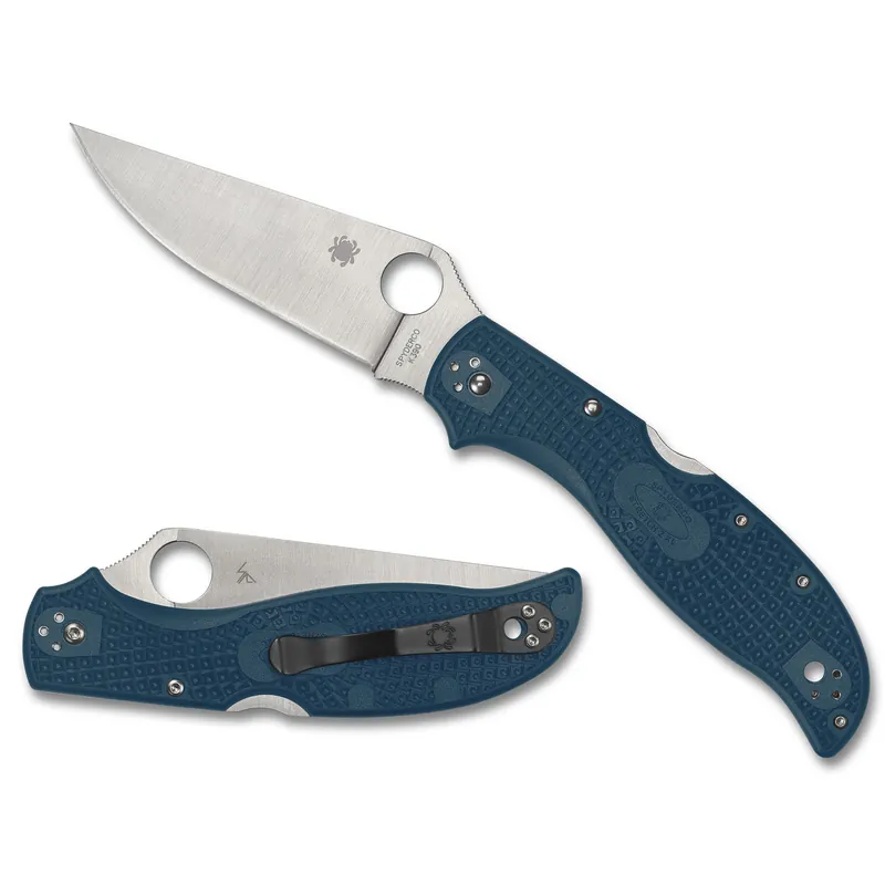 SPYDERCO STRETCH 2XL LW 3.99" BLUE FOLDING KNIFE