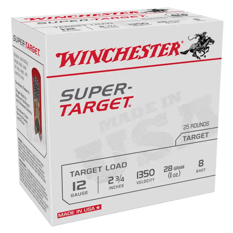 Winchester Super-Target 12 Gauge 2-3/4" #8 Shot 25 Rounds/250 Rounds Case
