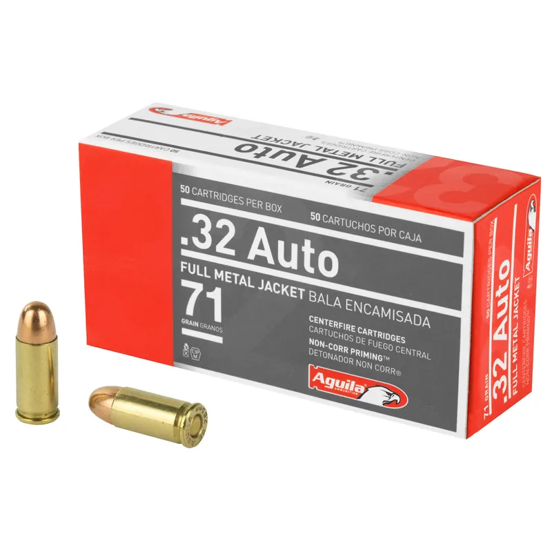 AGUILA 32ACP 71GR FMJ Ammunition - 50 Rounds per Box, 1000 Rounds per Case