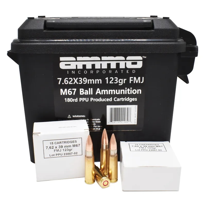 AMMO INC 7.62X39MM 123GR FMJ 180 Rounds
