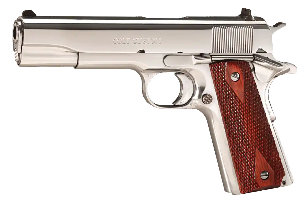 Colt Custom Government 38 Super 9+1 Stainless with Rosewood Grip & Ambidextrous Features