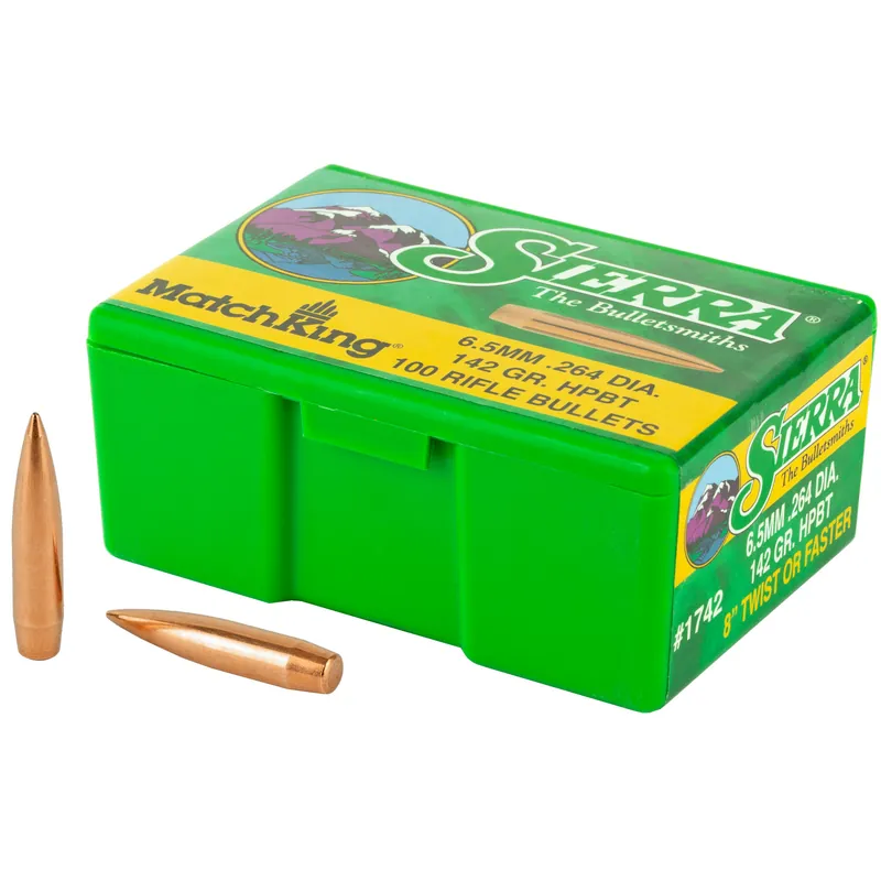 Sierra MatchKing .264 Caliber 142 Grain Bullets - 100 Count