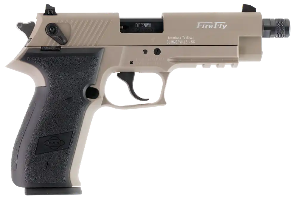 GSG GERG2210TFFT FireFly .22 LR Pistol - 10+1 Capacity, 4.90" Threaded Barrel, Tan Slide, Black Grip