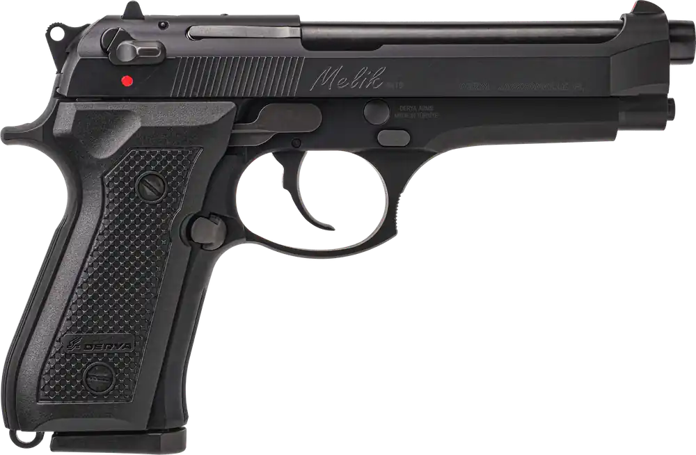 Derya Firearms Melik 9mm Luger Pistol - 15+1 Capacity, 4.90" Black Melonite Barrel & Slide