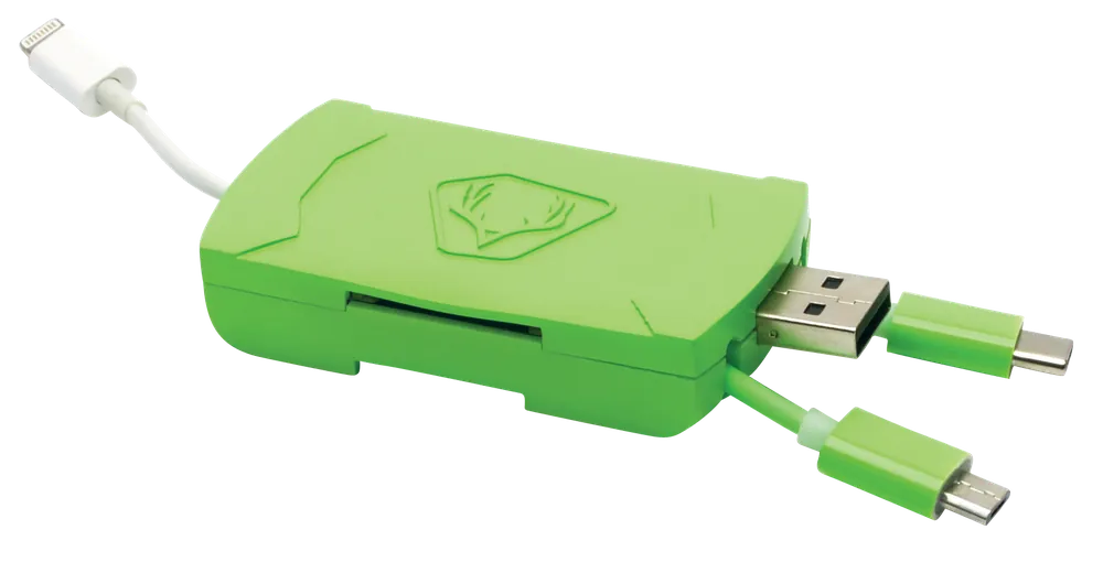 HME QMCR 4-in-1 Card Reader for Android and iOS - Green