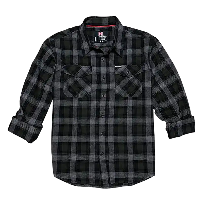 Hornady Gear 32215 2XL Flannel Shirt - Olive/Black/Gray, Cotton/Polyester Blend, Relaxed Fit