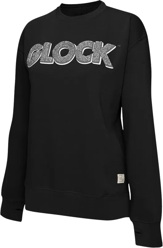 Glock AP96257 Black Raglan Fleece Crewneck - Large