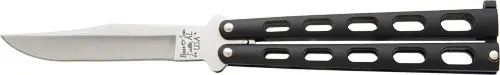 Bear & Son 3.58" Black/SS Clip Point Butterfly Knife