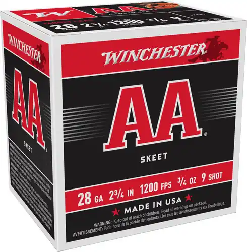 Winchester AA 28GA 2.75" 3/4OZ #9 1200FPS 250RD Case Lot