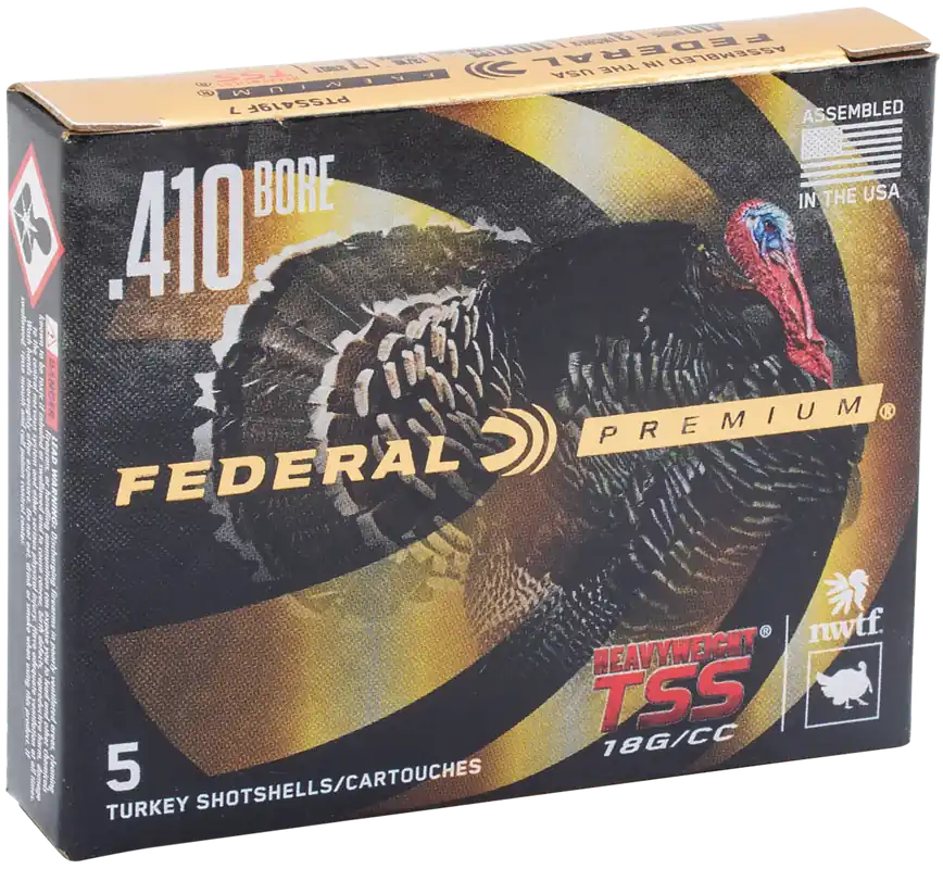 Federal Premium Turkey Heavyweight TSS 410 Gauge Ammunition - 13/16 oz, 5 Rounds per Box, 10 Boxes per Case