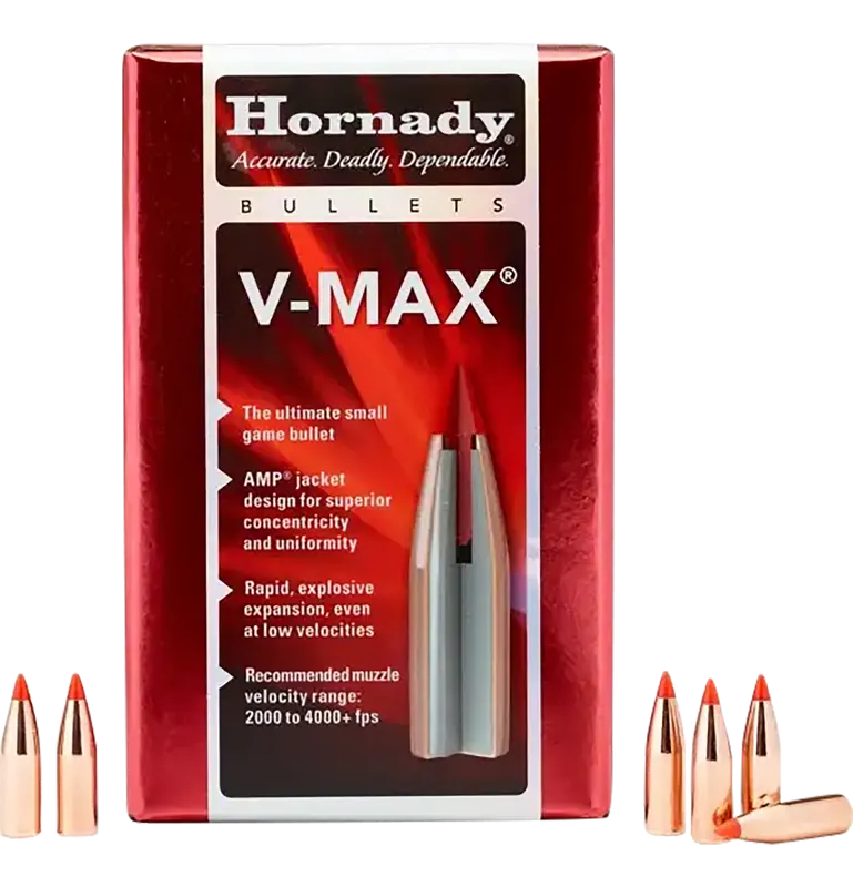 Hornady V-Max .224 53gr Bullets - 100 Box/40 Case