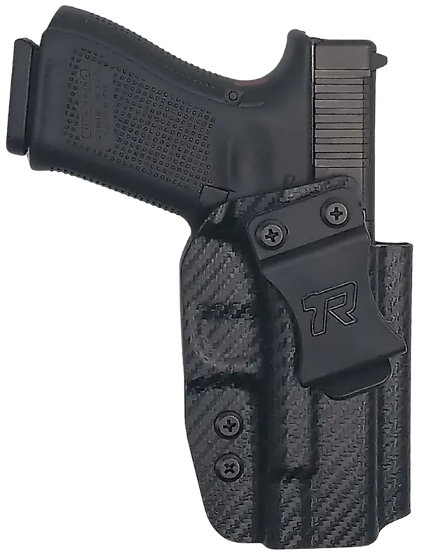Rounded Gear GLK192332CFRHVAR Kydex IWB Holster for Glock 19 - Right Hand Belt Clip, Black