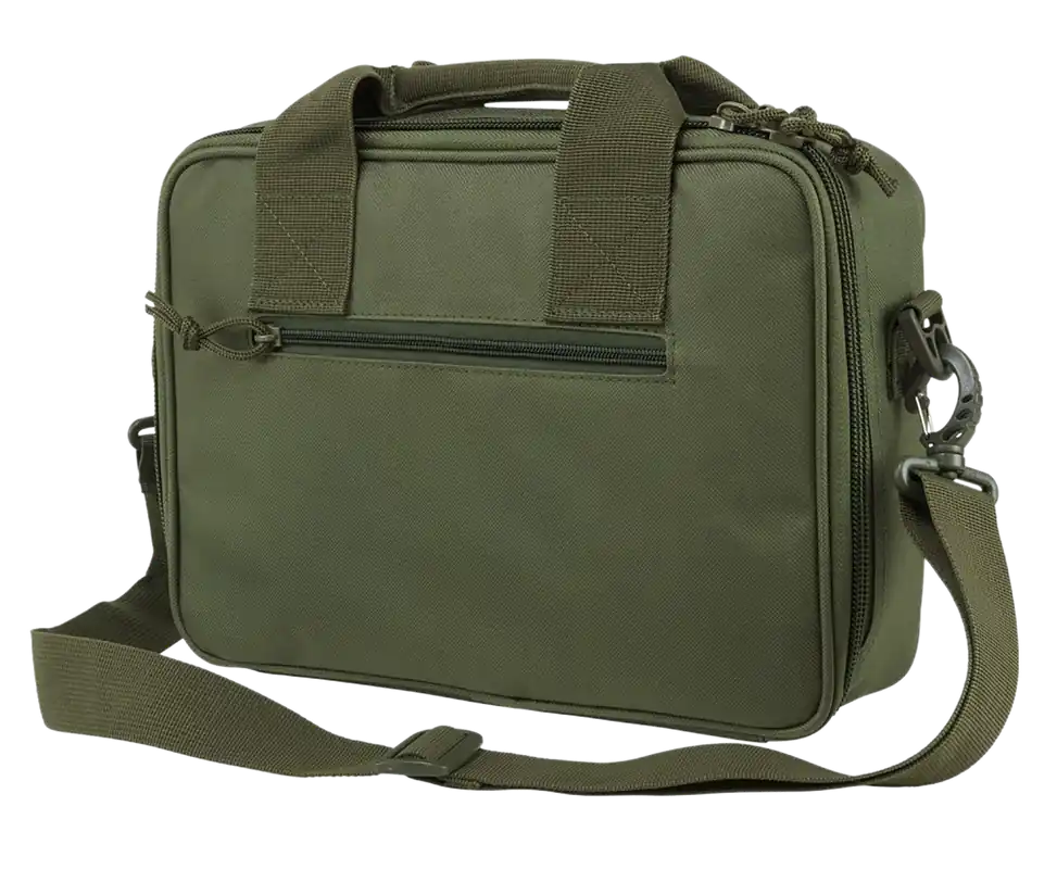 NcStar VISM Double Pistol Range Bag with Mag Pouches and Lockable Zippers - Green