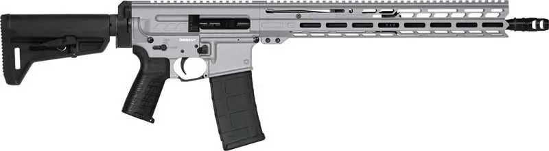 CMMG Dissent MK4 5.56mm Rifle with 16" Barrel and SL-K Adjustable Stock in Titanium Finish