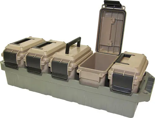 5-Can Mini Ammo Crate with AC15 Green/Dark Earth Mini Ammo Cans