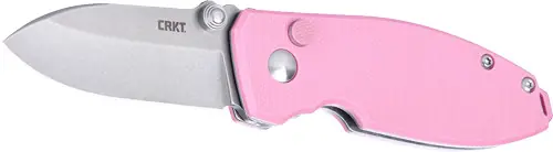 Rose Quartz CRKT Squid 2.2" Fine Edge Button Lock D2 Steel