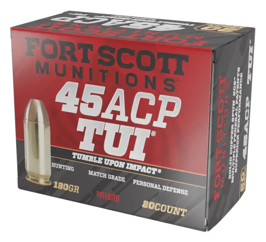 Fort Scott Munitions 45ACP 180gr TUI Solid Copper Ammo - 20/Box