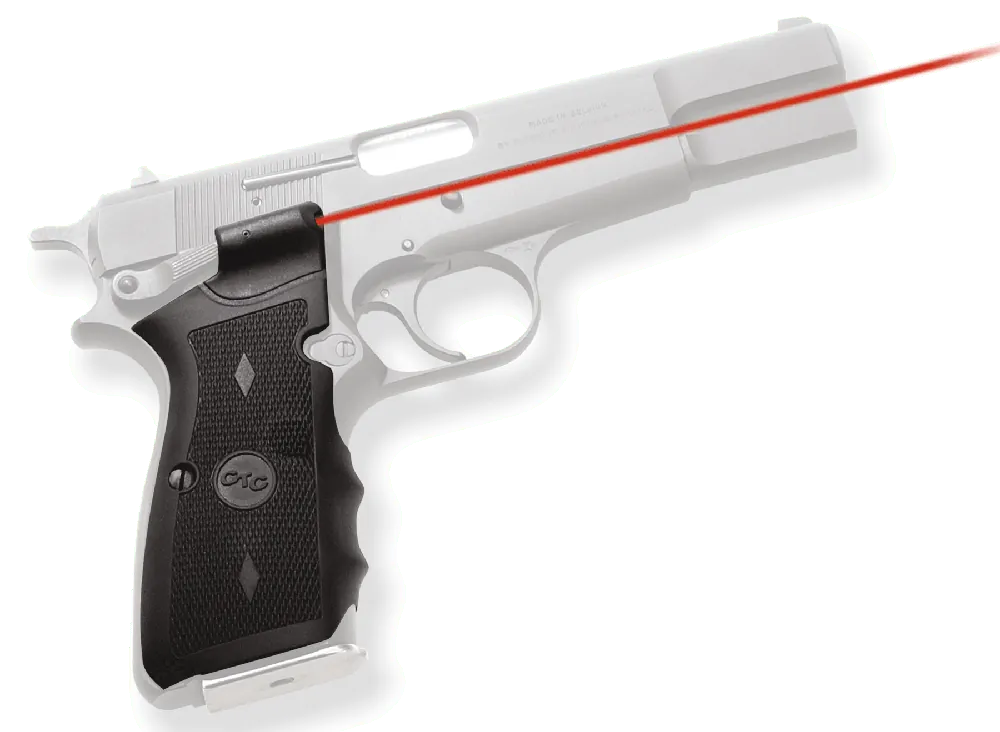 Crimson Trace LG-309 Lasergrips for Browning Hi-Power - Black with Red Laser