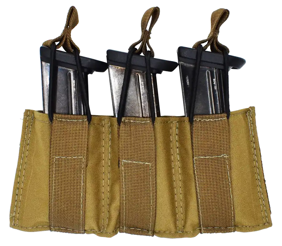 Tacshield T3608CY Speed Load Triple Pistol Pouch in Coyote 1000D Nylon