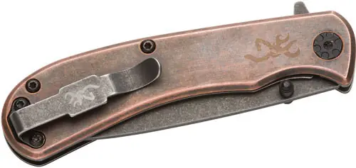3" Copper Browning Knife with Finger Flipper Rivet Folder