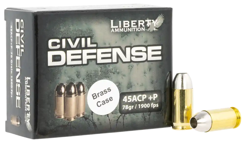 Liberty Ammunition Civil Defense .45 ACP+P 78gr Lead-Free Hollow Point 20/Box