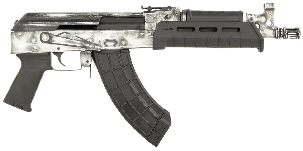 Century Arms Draco 7.62x39mm Pistol with Distressed White Cerakote Receiver and Magpul Handguard