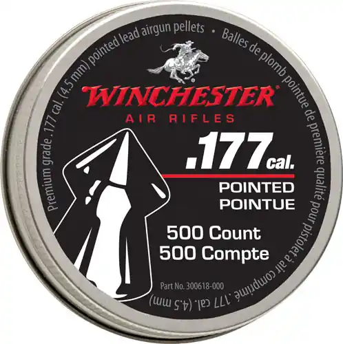 Winchester .177 Pointed Pellets - 500 Count, 6 Pack Case