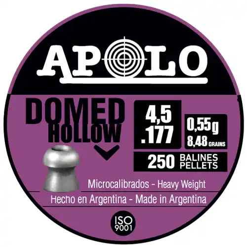 Hatsan Apolo .177 Domed Hollow Pellets - 250 Pack, 8.48 Grain