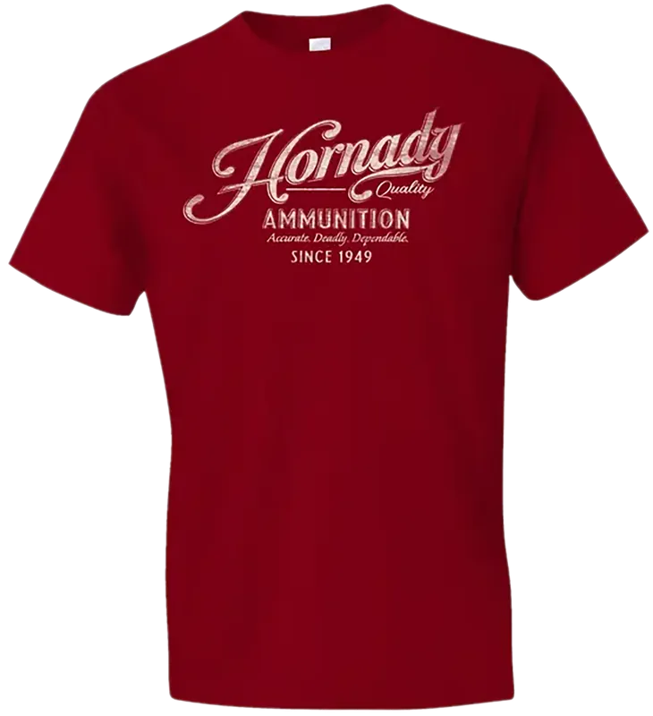Hornady Vintage Script Red Cotton T-Shirt 2XL
