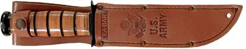 7" US Army KA-BAR Fighting/Utility Knife with Leather Sheath