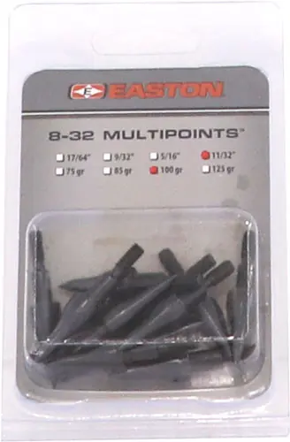 12 Pack 11/32" Easton Multi Points Crossbow Field Points 100 Grain
