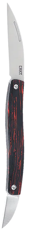CRKT 4810 Forebear Folding Wharncliffe Knife with Satin 12C27 Sandvik Blade and Black/Red G10 Handle