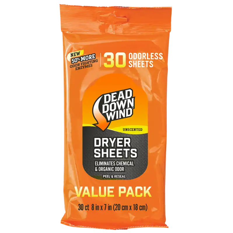 Dead Down Wind Odor Eliminator Dryer Sheets - 30 Pack