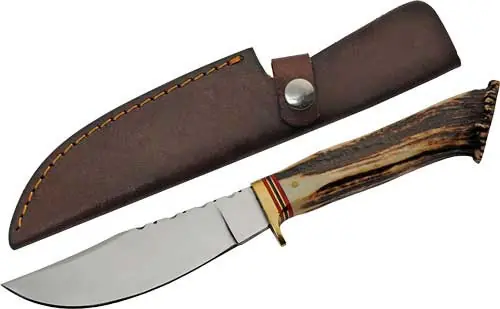 Stag Hunter 5" Deer Antler Handle SS Blade Knife