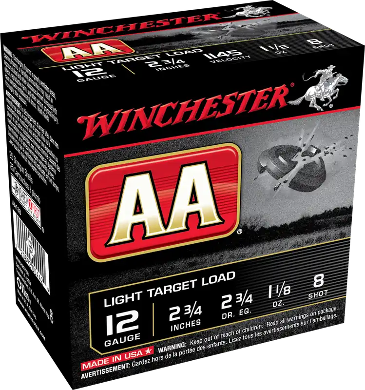Winchester AA Light Target 12 Gauge 8 Shot Value Pack 100 Rounds