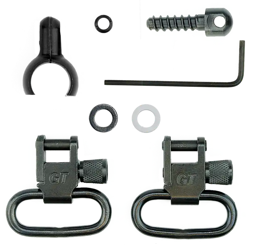 GrovTec US Inc GTSW46 1" Black Steel Shotgun Barrel Band Swivel Set