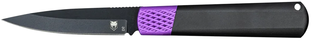 CobraTec Knives CTWOLVERINEBLK Gideon Folding Knife with 3" D2 Steel Blade and Black/Purple Aluminum Handle