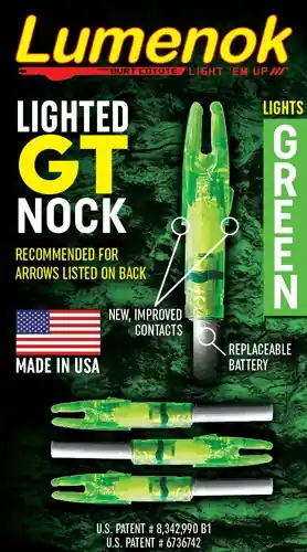 GT-Series Green 3-Pack Lumenok Lighted Nock