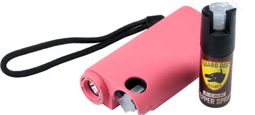 Olympian 3-in-1 Pink Self-Defense Tool: Stun Gun, Light, and Pepper Spray