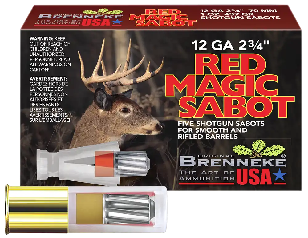 Brenneke SL122RMS Red Magic 12 Gauge Sabot Slug 5-Pack