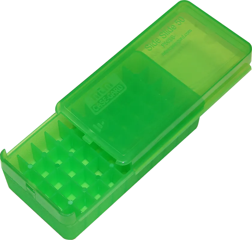 MTM Case-Gard P50SS4516 50-Round Multi-Caliber Handgun Ammo Box - Clear Green