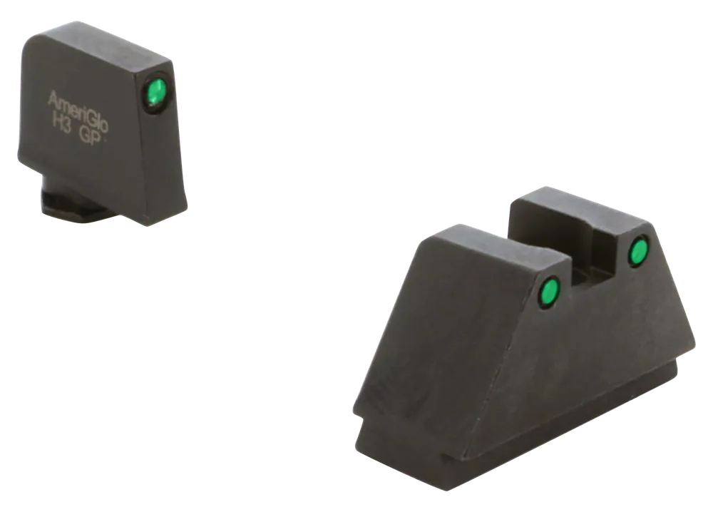 AmeriGlo GL815 Optic Compatible Glock Sight Set - 3XL Tall Green Tritium Front & Rear Sights