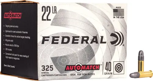 Federal Automatch .22LR 40gr Lead RN 325rd 10bx/cs Case Lot