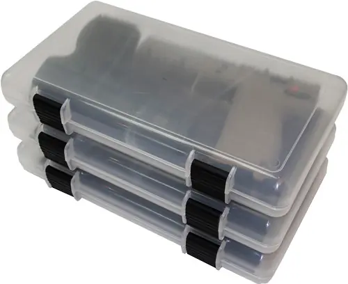 12" Clear Smoke Handgun Storage Case - 3 Pack