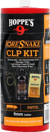 9mm Pistol Cleaning Kit with Hoppes Boresnake Combo