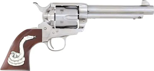 Cimarron Man with No Name 5.5" Silver Snake .45 LC Revolver