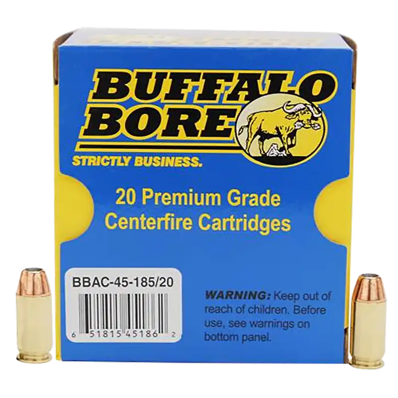 Buffalo Bore 45ACP +P 185gr JHP Personal Defense Ammo - 20/Box